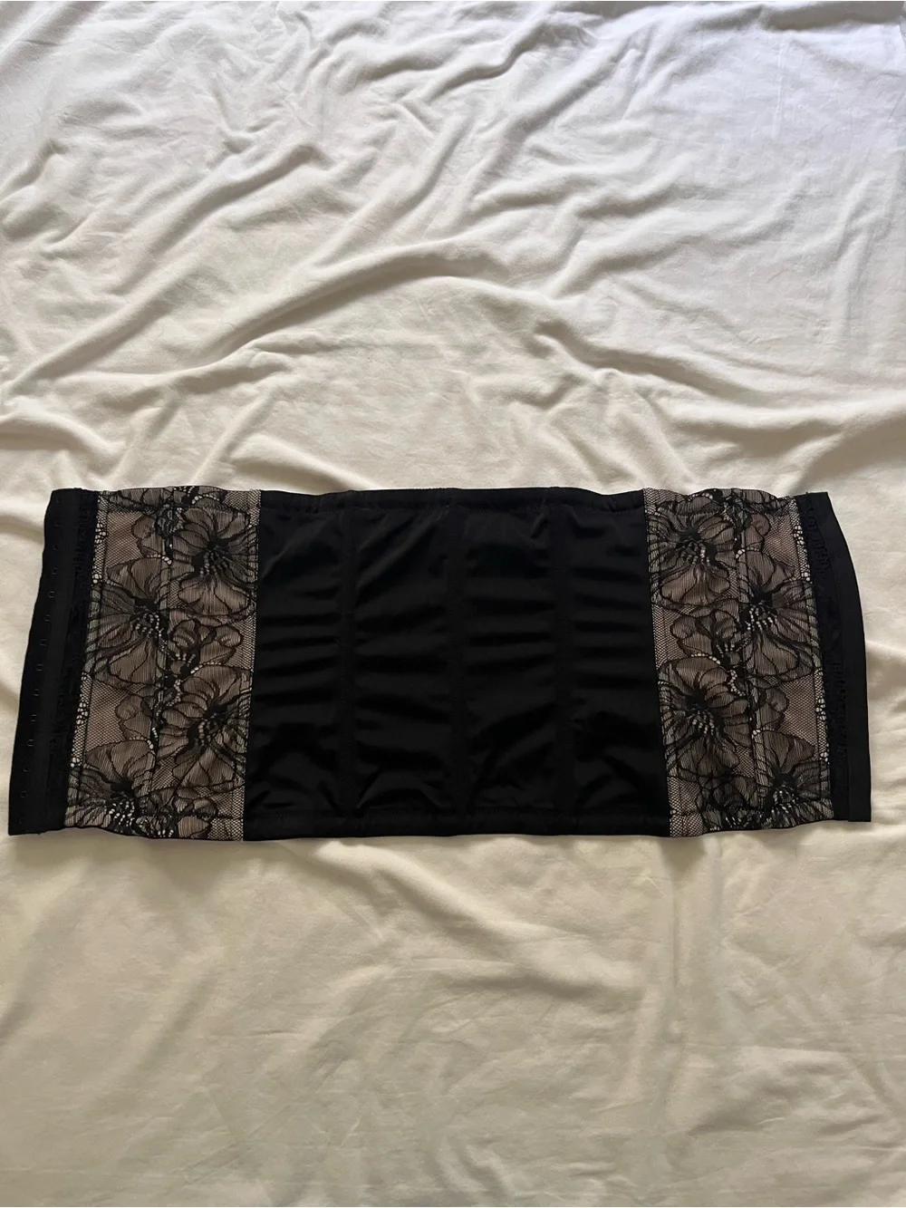 Maidenform Black Floral Girdle Corset Shapewear Small